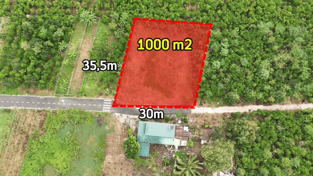 Bán đất sào Lộc Đức! DT 1000m² , có thổ, đường nhựa, gần chợ 400m